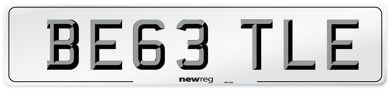 BE63 TLE Number Plate from New Reg